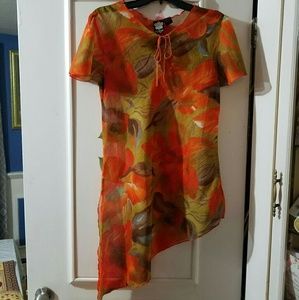 Sheer orange blouse
